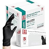 Intco Basic Medical BLACK Nitrile Exam Gloves, 5 Mil,- Latex-Free & Powder-Free, Case of 1000 (Small-1000)