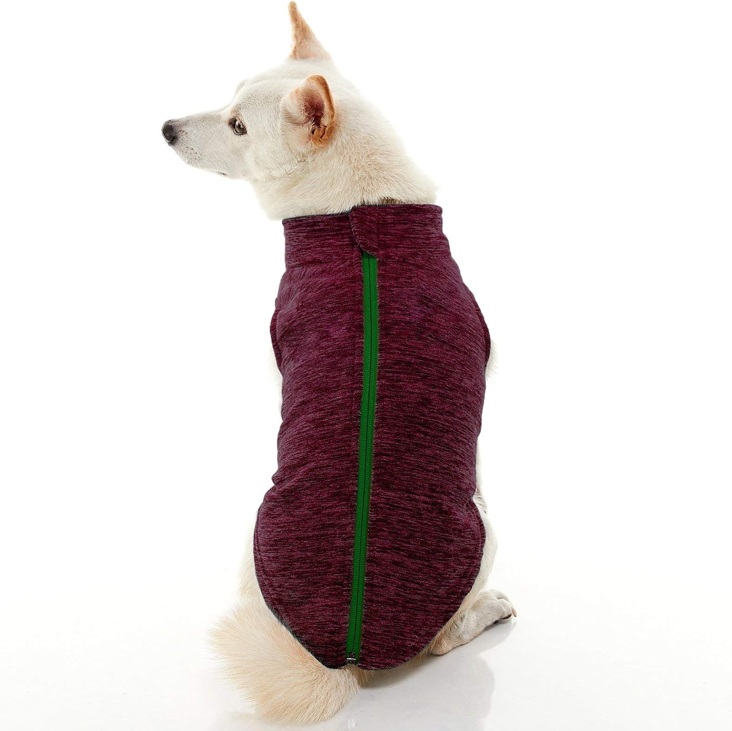 Gooby Zip Up Fleece Dog Sweater, Fuchsia Wash, 2X-Large, Warm Pullover Fleece Step-in Dog Jacket Without Ring Leash
