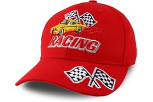 Trendy Apparel Shop Racing 3D Embroidered Flame Car Race Flag Baseball Cap