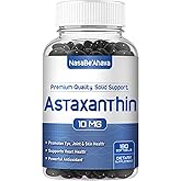 Astaxanthin Supplement for Men and Women | Antioxidant & Carotenoid Rich Astaxanthin 10mg From Haematococcus Pluvialis Microalgae for Eye & Skin Health Support (180 Day Supply) Packaging May Vary