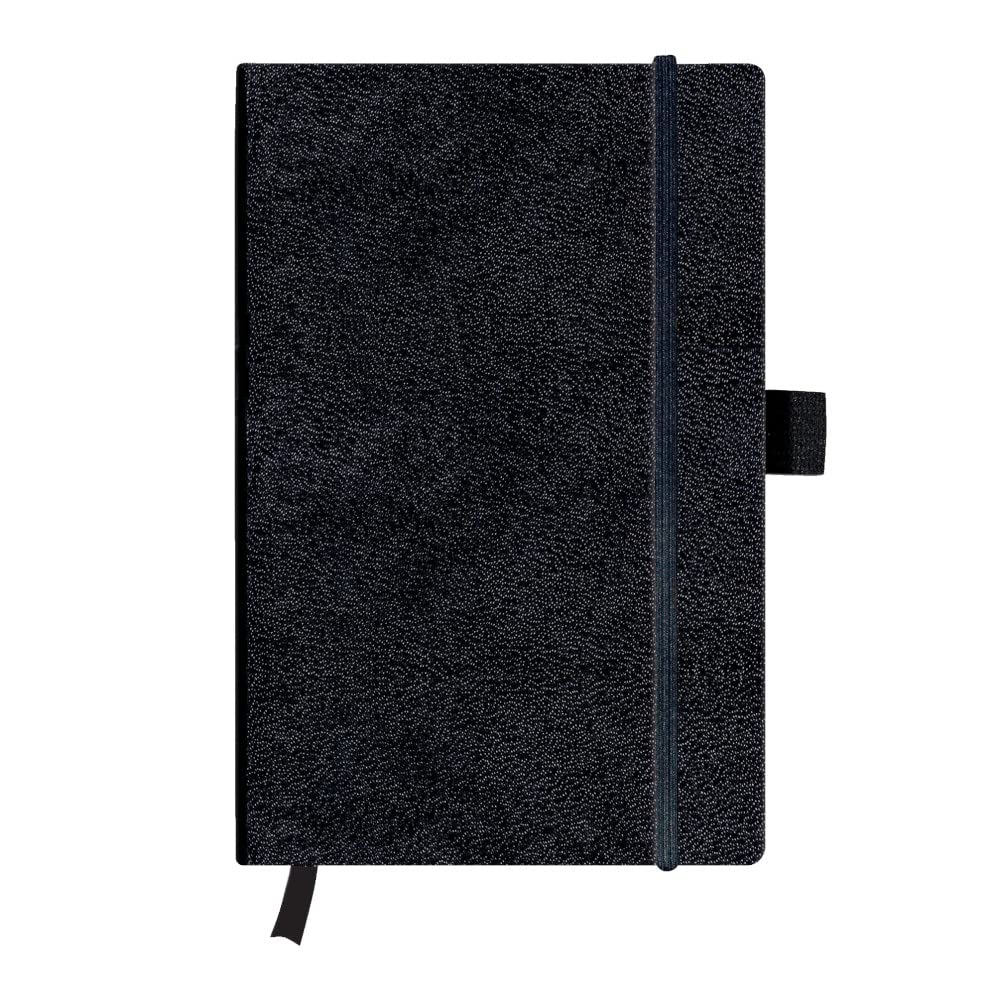 Herlitz A5 Blank My Book Classic Hardcover Notebook with Book Ribbon and Pen Loop - Black