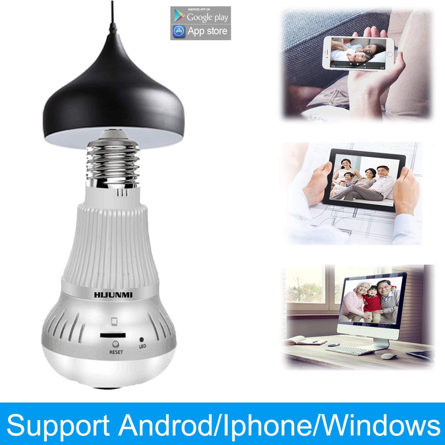 Light Bulb Camera Include 32gb Card 1080p Wifi Security Camera