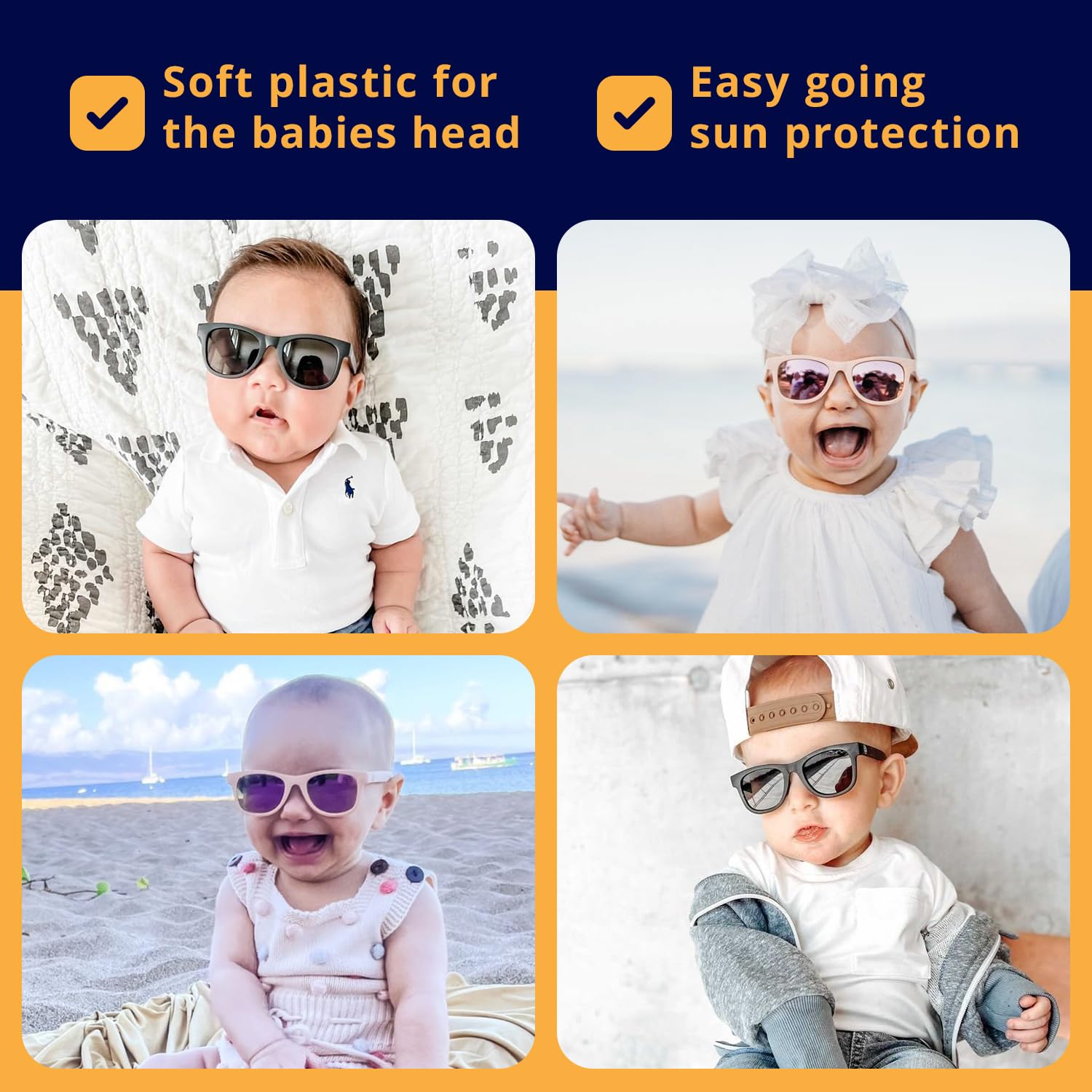 Polarized Baby Sunglasses With Strap Unbreakable Flexible Infant Sunglasses For Toddlers