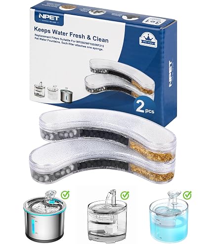 KungFuPet Replacement Water Fountain Filters (2 Pack) - Compatible With KungFuPet Cat Water Dispensers