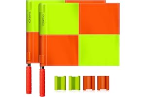 SAWHOX Soccer Referee Flags, 2PCS Referee Kit Detachable Referee Flags