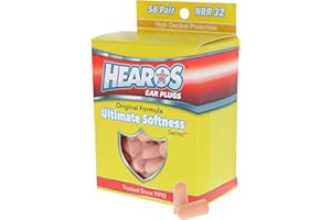 HEAROS Ultimate Softness Series Ear Plugs, Beige, 56 Pair