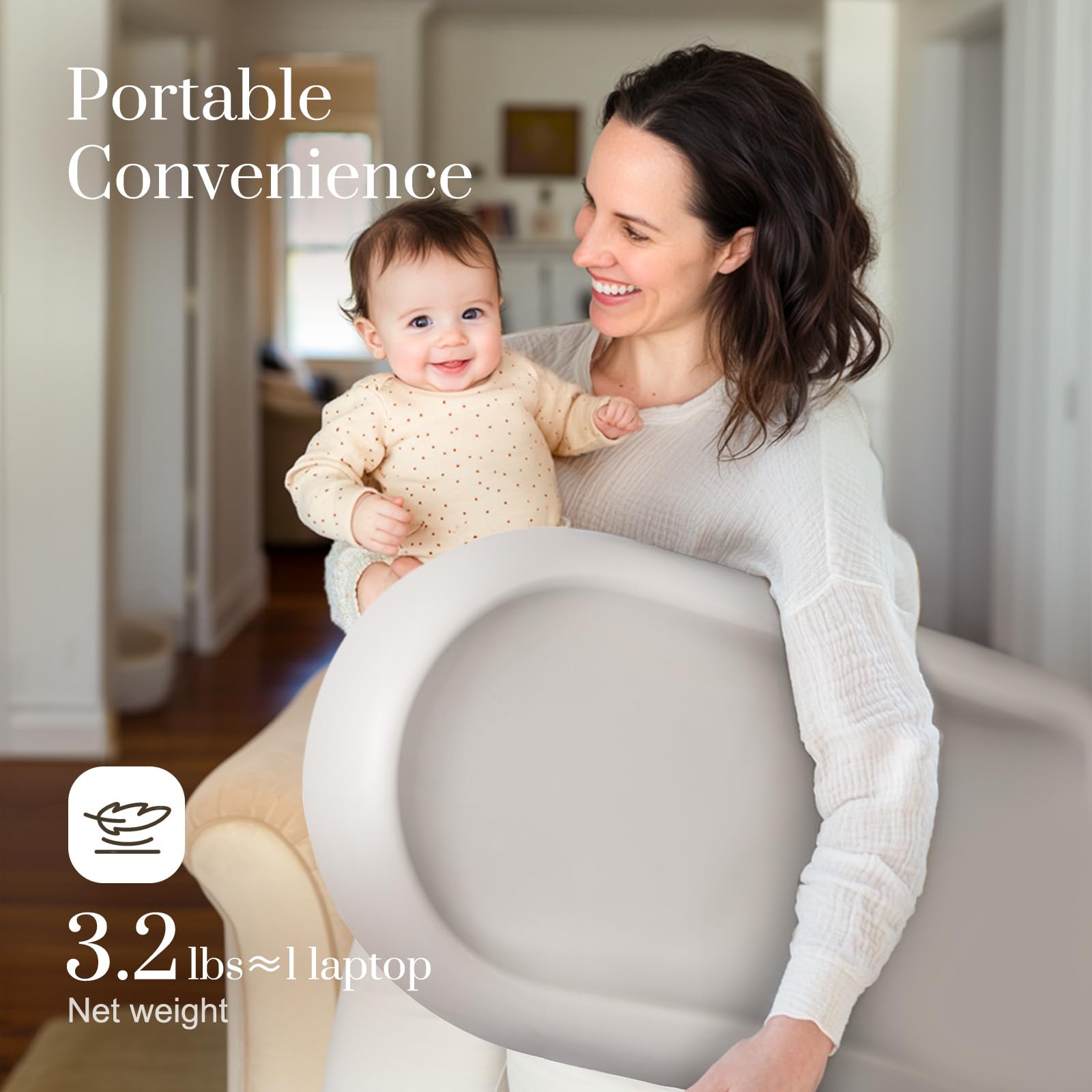 Wipe-Clean Changing Pad, Waterproof & Wipeable, Soft & Non-Slip Diaper Adjustable Safety Belt, Changing Pad for Dresser, Changing Table