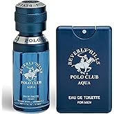 Beverly Hills Polo Club BHPC Men's Aqua Eau De Toilette Bonus Pack - 1.7oz EDT & Portable Travel Spray for Everyday Freshness