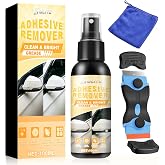 Adhesive Remover Spray Kit, Glue Remover with Scraper Tool and Cloth, 100ml | Adhesive Sticker Remover for Labels, Glue, Residue, Tape, Decals, Fast Acting Glue Remover, Adhesive Remover for Cars