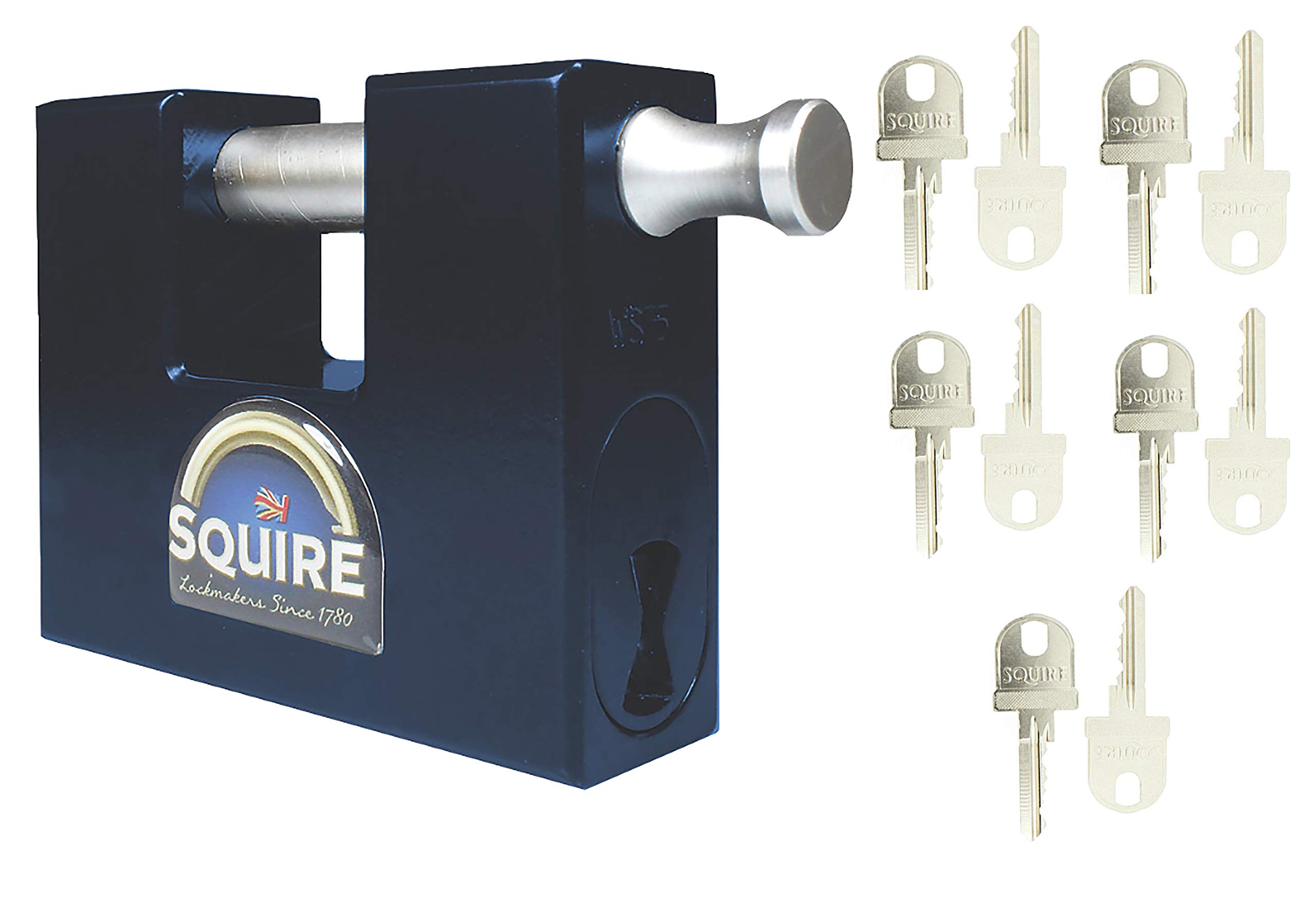 Squire - WS75 Container/Chain Padlock - High Security - CEN 4 Rated - 10 x Keys Supplied