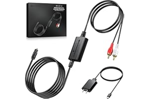 Neoteck 192kHz DAC Converter with Bluetooth 5.1 Receiver 7ft/2.1m Optical to RCA Cable SPDIF to RCA Digital to Analog Converter with Built-in Audio Amplifier Chip for HDTVs Set-Top Box etc-Male Output