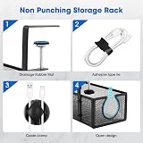Luqixcey No Drill Under Desk Cable Management Tray Sturdy Metal Clamp Black view 4