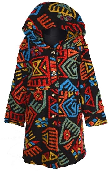 Damen Lagenlook Kapuze Winter Übergang Ballon Wolle Mantel Swinger Trench Coat 44 46 48 50 L XL XXL Multicolor Schwarz Jacke