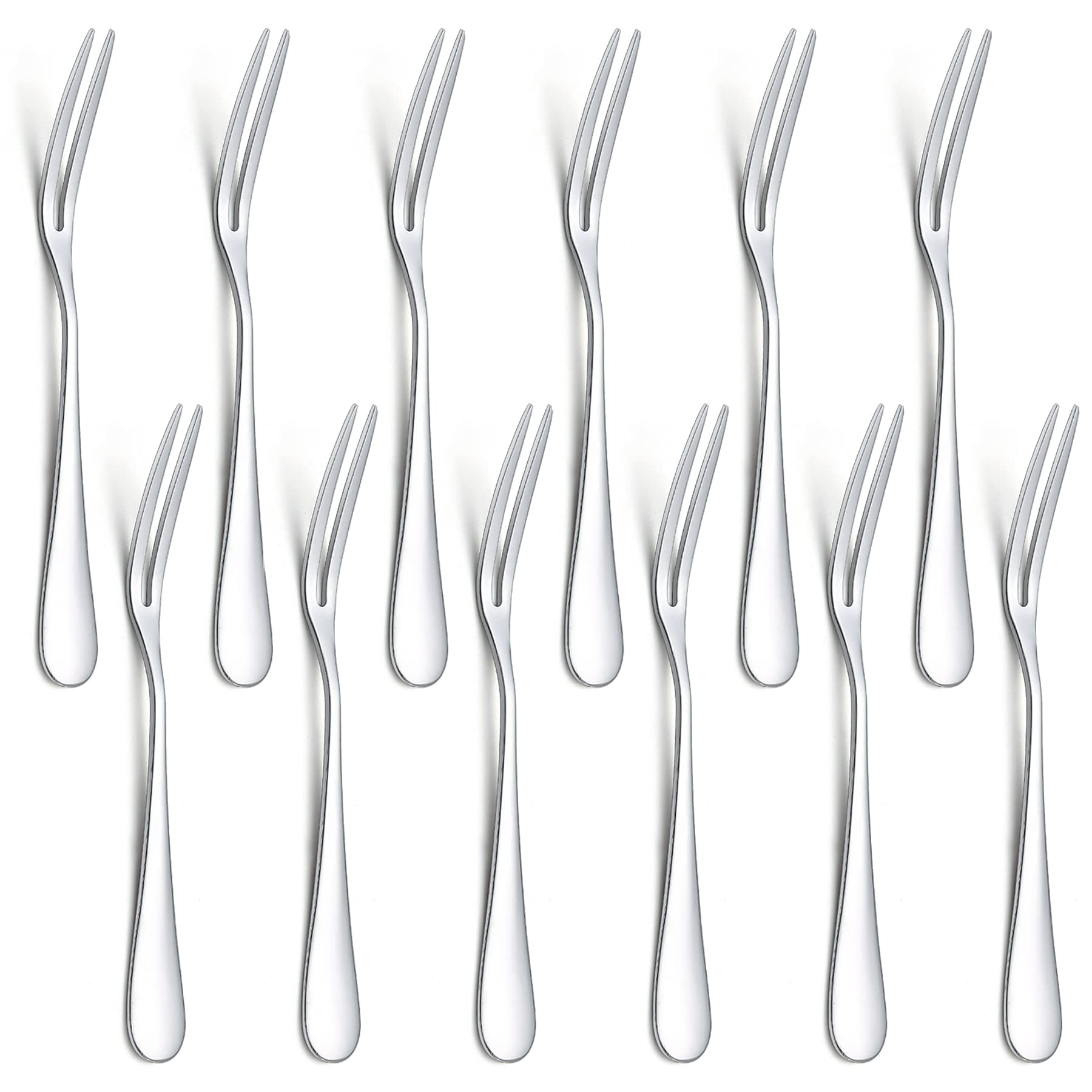 Evanda 13.3cm Cake Forks 12 Pieces, Stainless Steel Pastry Forks Set, Dessert Forks, Mini Fruit Forks, Appetizer Forks for Home, Wedding, Party, Cafe, Restaurant, Dishwasher safe.