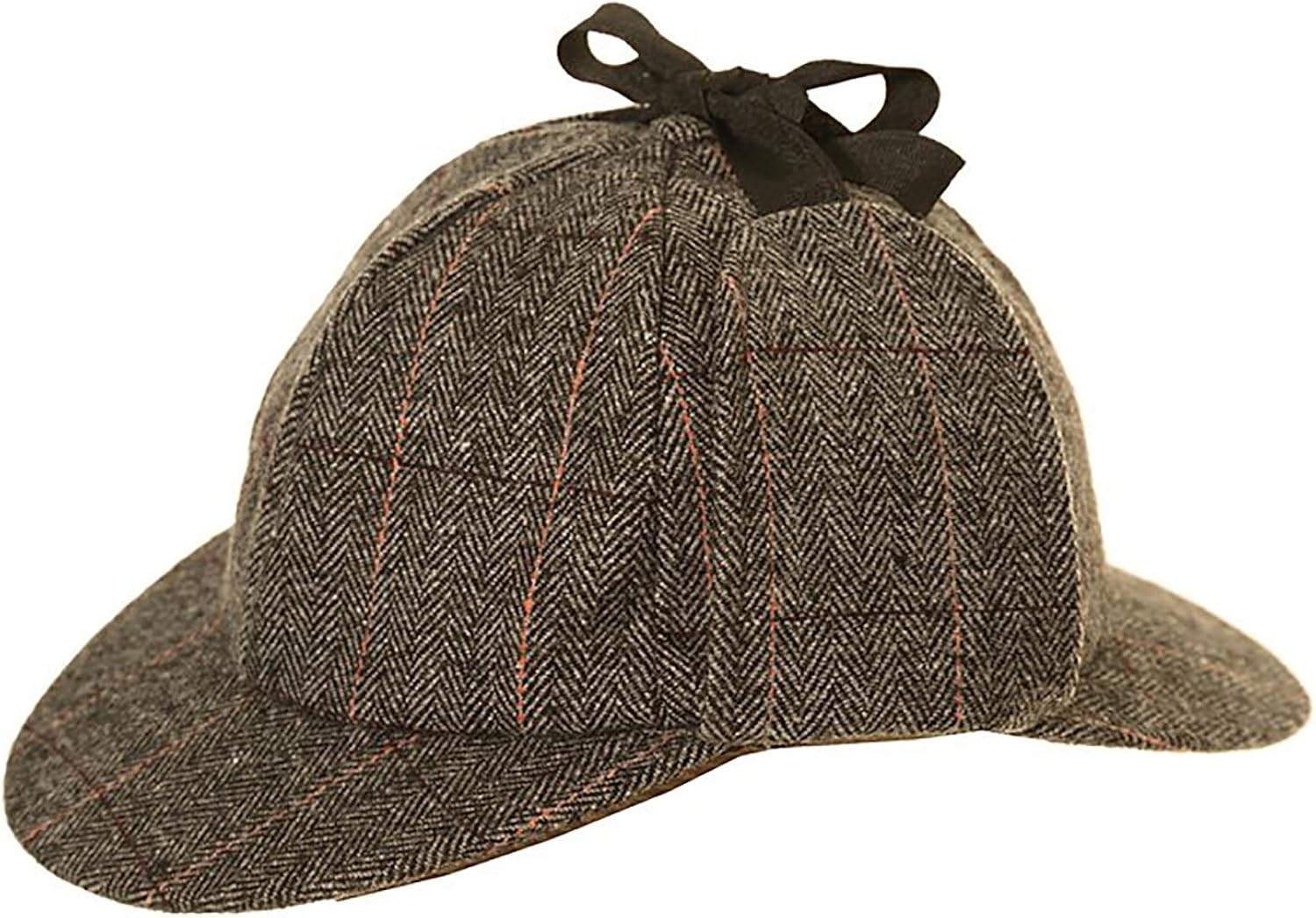 GIZZY® Sherlock Holmes Style Dark Grey Tweed Deerstalker Hat. (61cm XXL