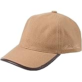 Brooks Brothers Men's 100% Wool Baseball Hat with Leather Strap & Buckle - Woven Logo One-Size Adjustable Luxury Hats