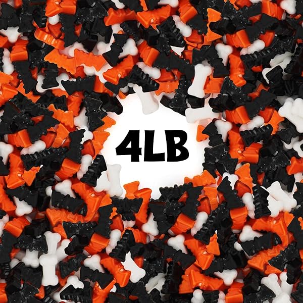 BULK HALLOWEEN CANDY – 4LB SPOOKY BATS & BONES HARD CANDY – BLACK & ORANGE PARTY TREATS FOR TRICK-OR-TREAT, CANDY BUFFETS & SPOOKY CELEBRATIONS