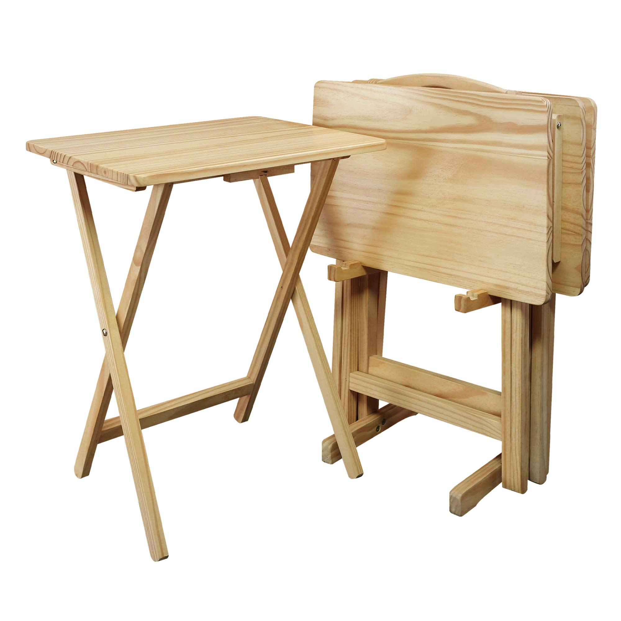 Casual Home 5pcs Tray Table Set, Natural