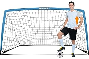 BOHEN 9x5FT Portable Soccer Goal for Kids Backyard with Carry Bag - Easy Folding Lightweight Fun for Outdoor Indoor Training Games for Teen Youth Adult