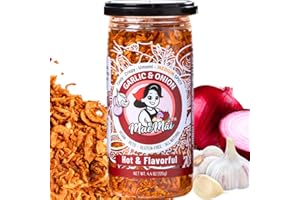 MaeMai Chili Crisp (MEDIUM HOT Spice) - Crunchy Spicy Onion & Garlic Flakes - All-Purpose Seasoning, Topper | Chili oil WITHOUT THE OIL. Crunchy condiment for ramen, rice, salad. 5.47 oz Resealable Bottle