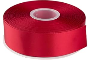 AVANAVA 1-1/2 Inch Wide Double Face Satin Ribbon - 50 Yards (260-Scarlet Red)