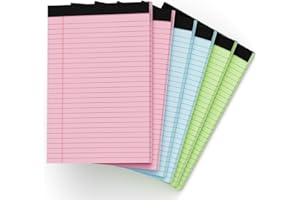 ZAVIKO Note Pads 8.5 x 11 Colored Legal Pads 8.5 x 11 Note Paper, 6 Pack Paper Pads 8.5 x 11 Notepad, Colored Legal Notepads 8 1/2 x 11 Writing Pads, Pink Notebook Paper 8.5 x 11, Wide Ruled, 30 Sheets/Pad