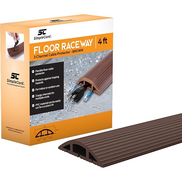 Amazon Com Simple Cord Brown Floor Cord Cover 4 Ft Duct