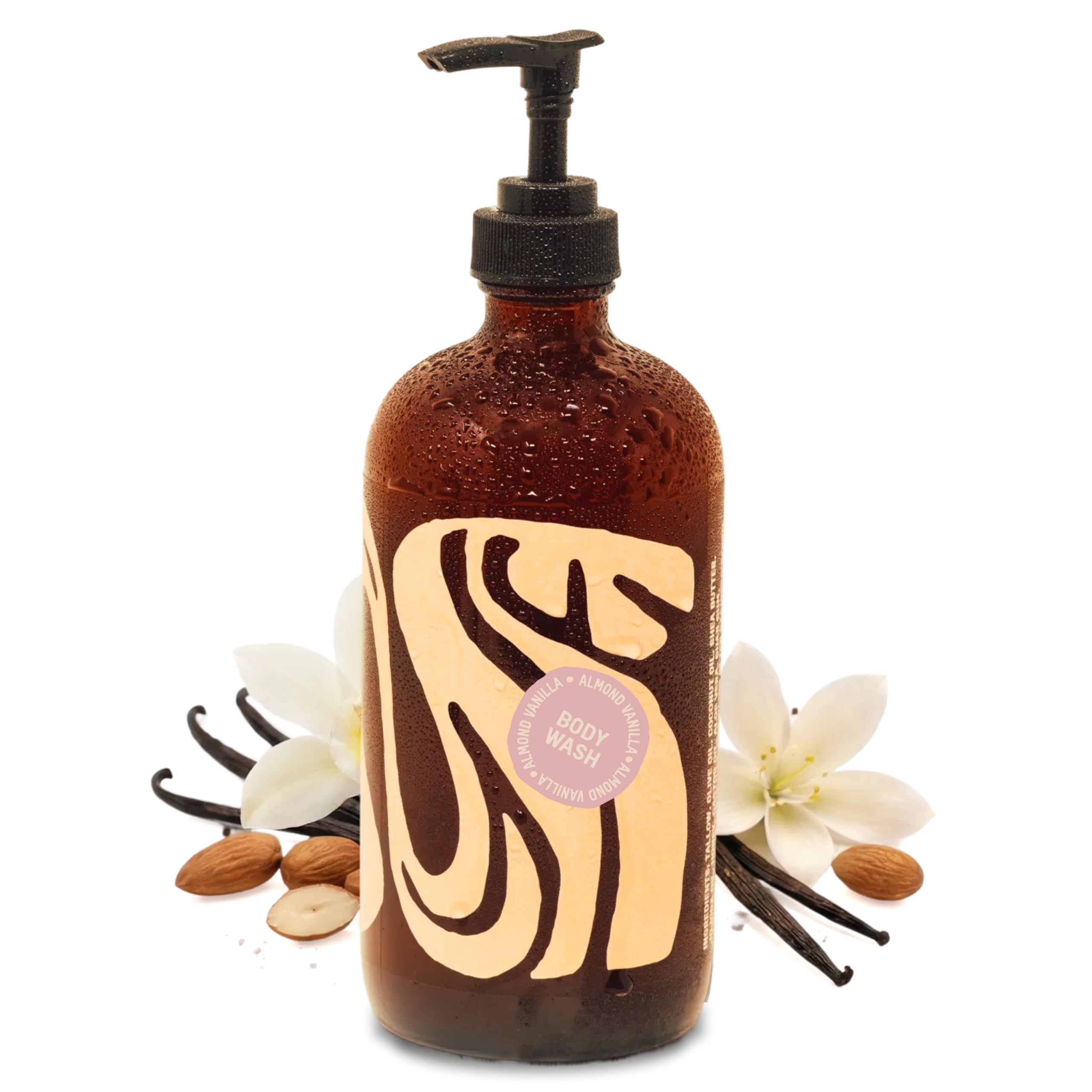 Photo 1 of Local Revival Tallow and Honey Body Wash - Almond Vanilla - Beef Tallow with Honey, Olive Oil, Shea Butter and Jojoba Oil - Moisturizing Body Wash for Men and Women, 16oz