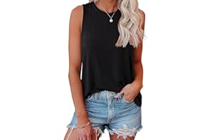 Bliwov Womens Fashion Tank Tops Crewneck Loose Fit Basic y2k Going Out Clothes Casual Summer Sleeveless Shirts for Women 2024