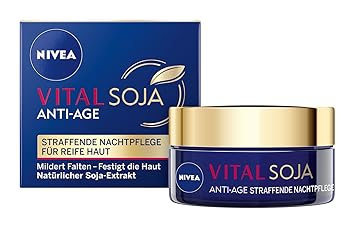 Nivea Vital Soja Anti Age Straffende Nachtpflege 50 Ml Nachtcreme Mit Soja Extrakt Anti Aging Feuchtigkeitscreme Fur Gemilderte Falten Amazon De Beauty