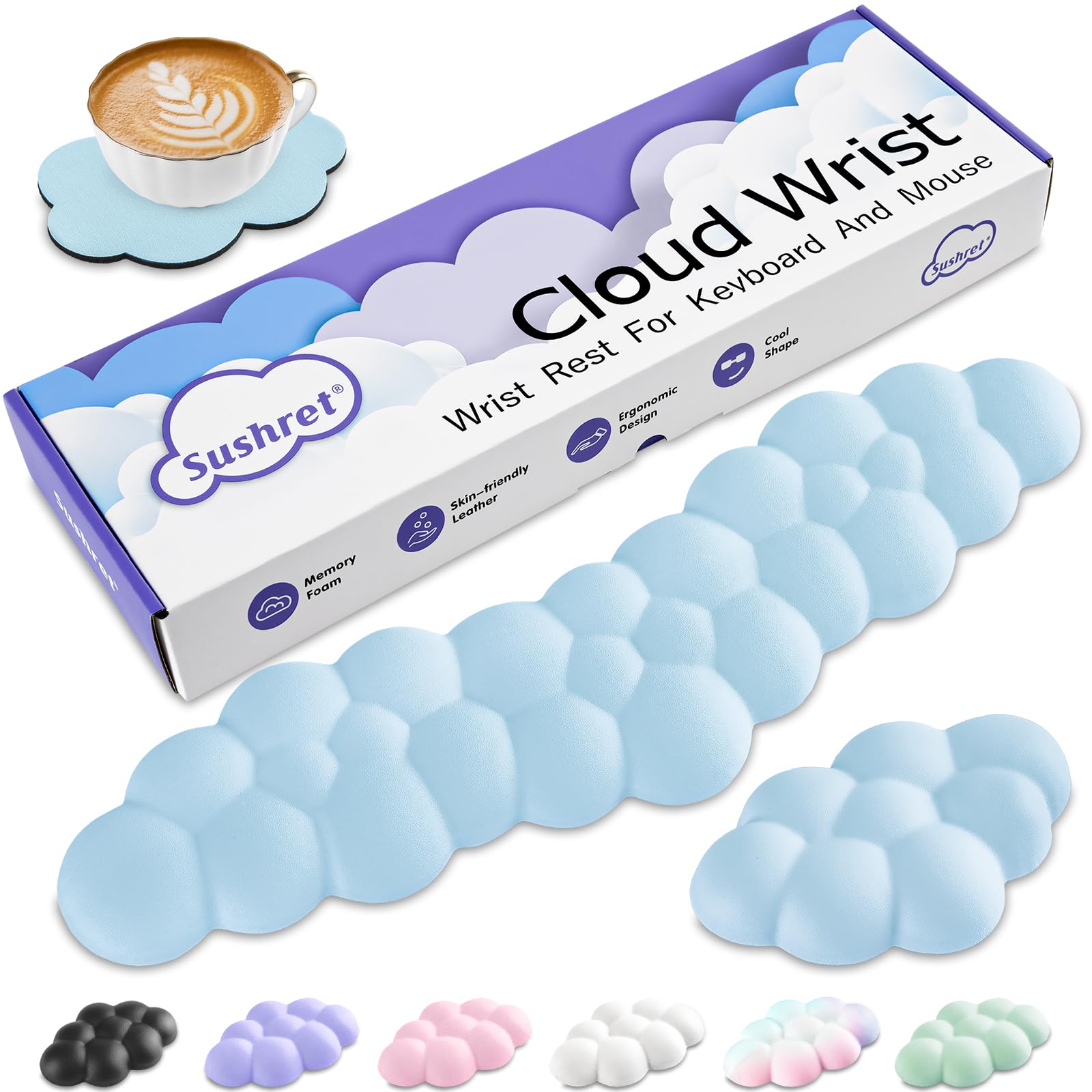 Sushret Cloud Wrist Rest Keyboard, Cloud Palm Rest