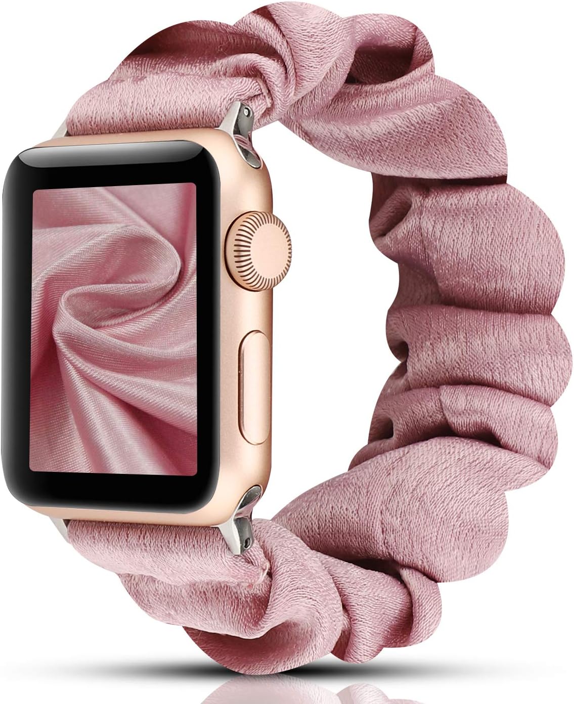 WONMILLE Scrunchie Watch Band for Apple Watch 38mm 40mm Women Girls, Cute Elastics Hair Wristbands Replacement for iWatch Series 5 4 3 2 1