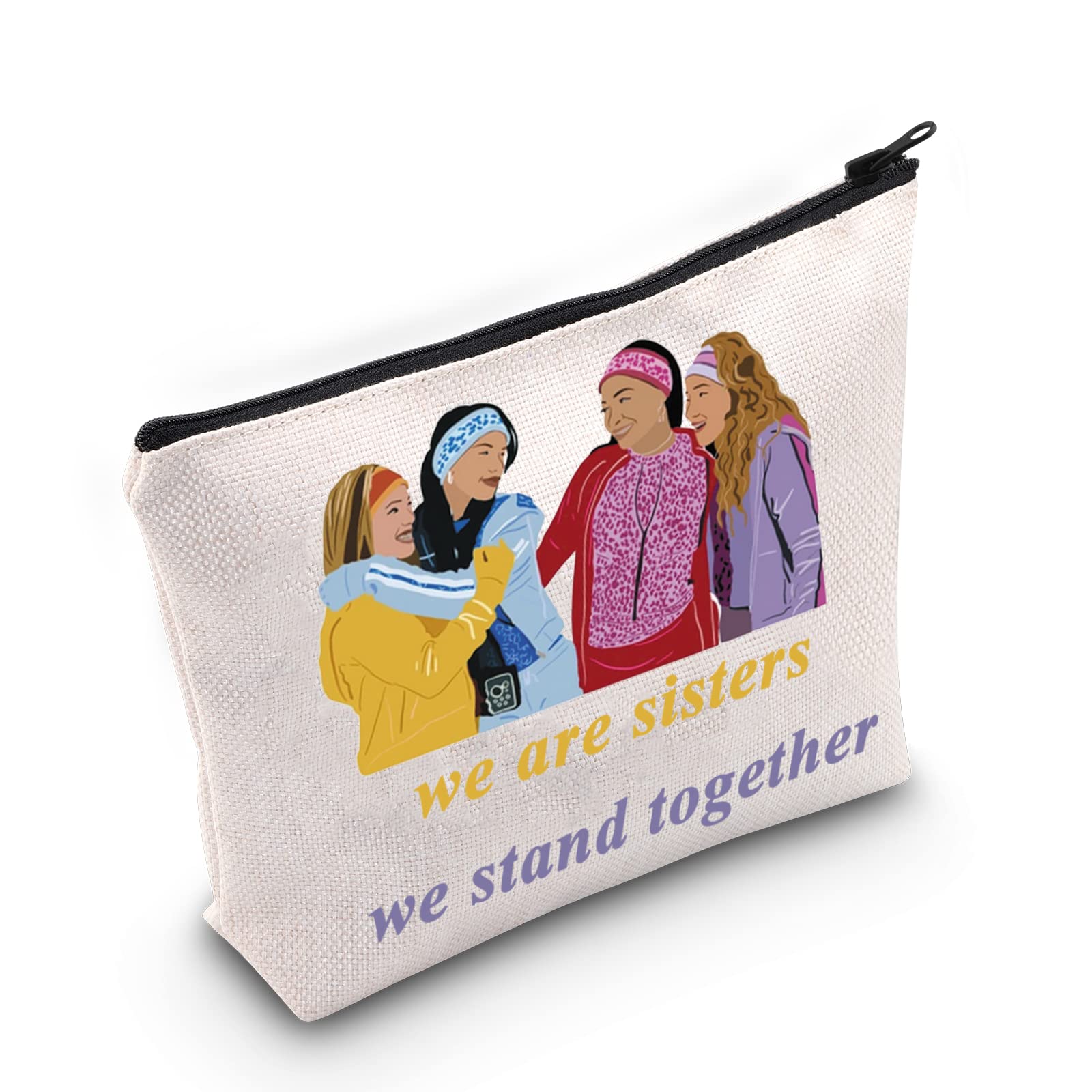 LEVLO Cheetah Sisters Cosmetic Make Up Bag Galleria & Chanel & Aqua & Dorinda Fans Inspired Gift We Are Sisters We Stand Together Makeup Zipper Pouch Bag For Women Girls, We Are Sisters, Cosmetic Bag
