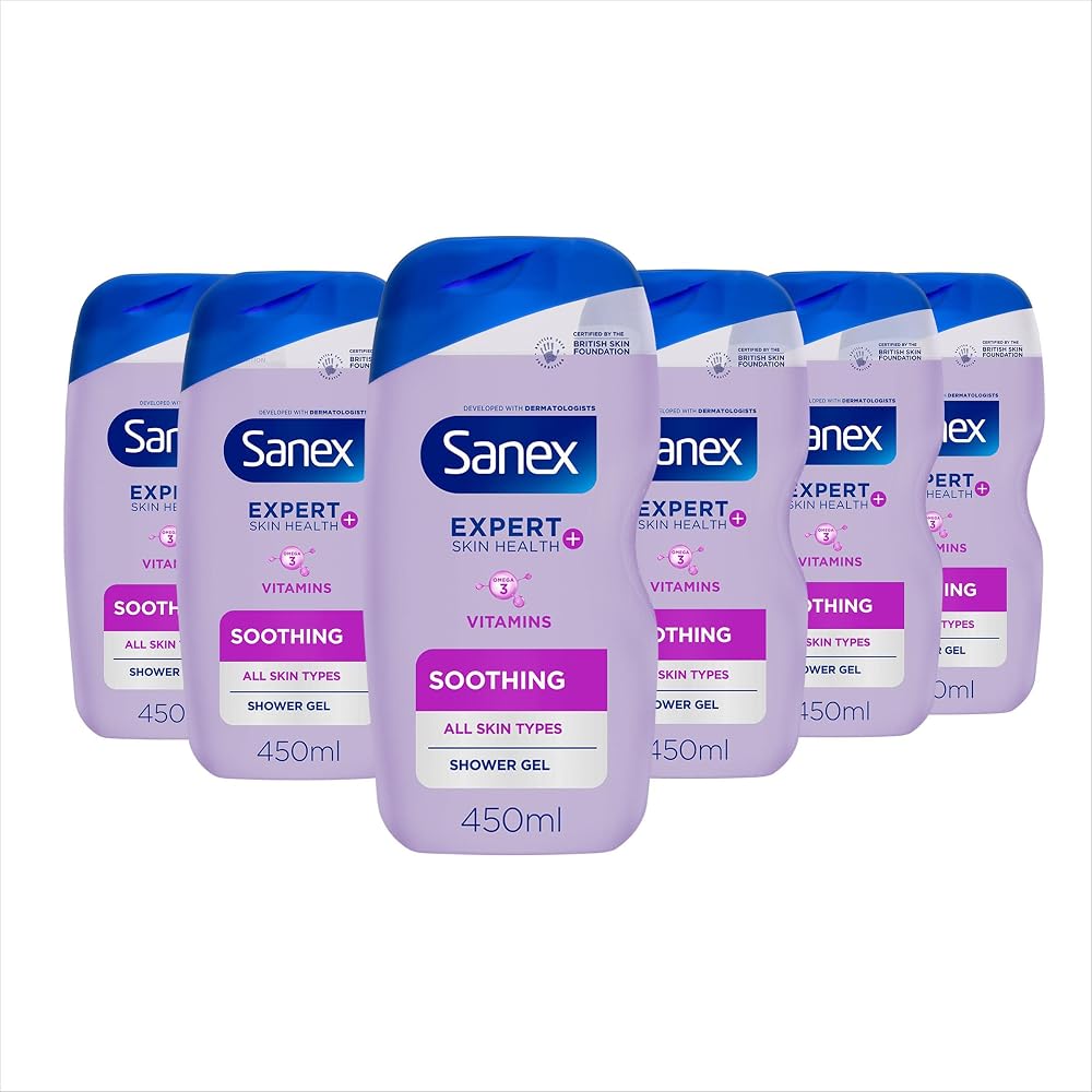 Sanex Expert Skin Health+ Micellar Soothing Shower Gel 450ml 6-Pack