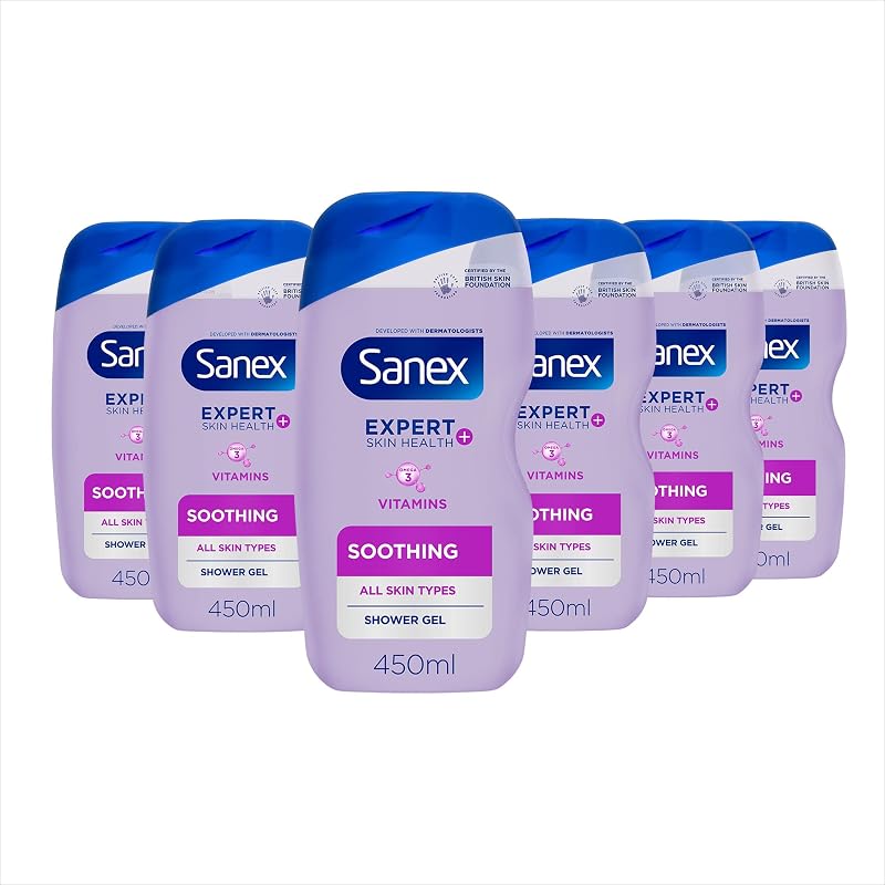 Sanex Expert Skin Health+ Micellar Soothing Shower Gel 450ml 6-Pack