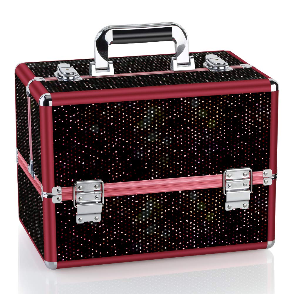 OUDMAY by Amazon Makeup case Professional Portable Red