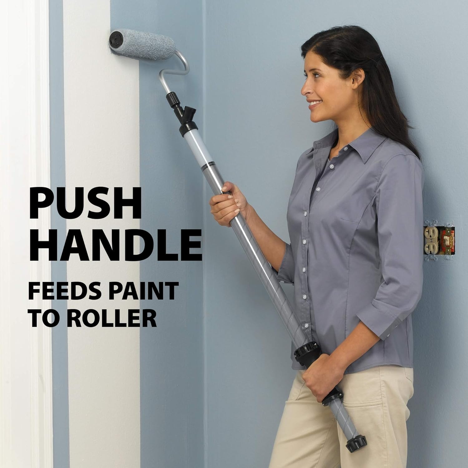 Wagner Spraytech HomeRight PaintStick EZ-Twist C800952.M Roller Applicator, Interior, Home Tool for Painting Walls and Ceilings, BLACK, SILVER, BLUE: Home Improvement
