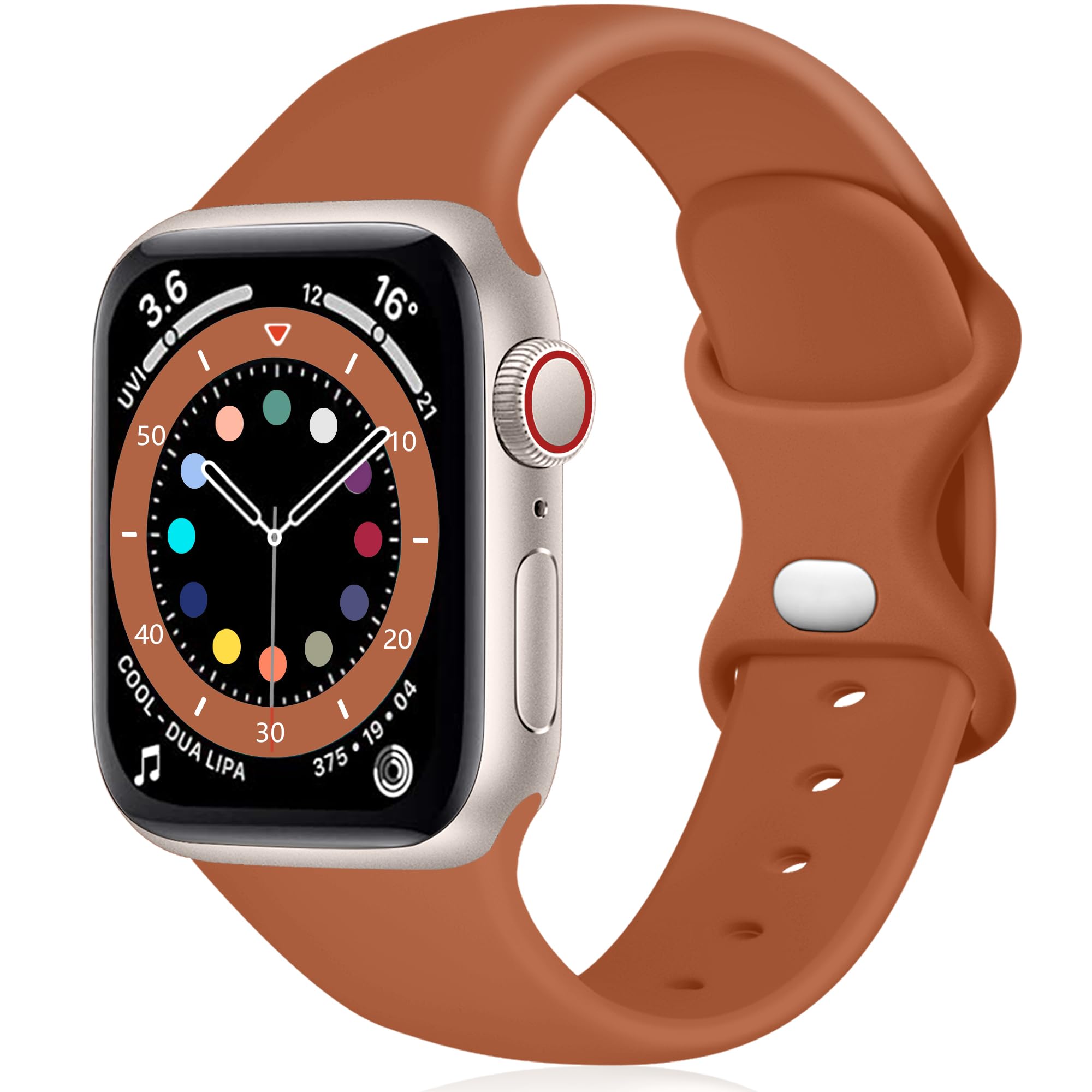 Epova Silicone Strap Compatible with Apple Watch Strap 44mm 42mm 45mm 46mm 49mm, Replacement Straps for Apple Watch Ultra/iWatch SE Series 11 10 9 8 7 6 5 4 3 2 1, Brown, Large — image 1