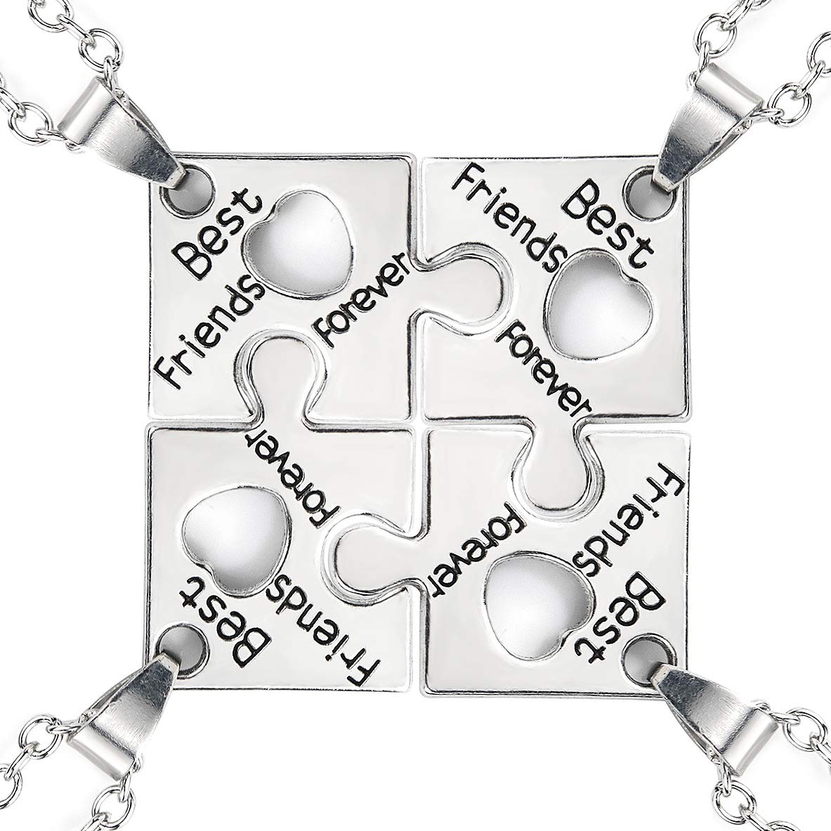 Gleamart Friendship Necklace Best Friends Necklace for 4 Best Friends Forever