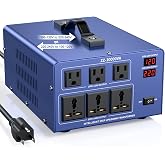 10000W Voltage Converter Transformer, Step Up/Down 110V/120V to 220V-240V | Auto Input Recognition,3 US &amp; 3 Universal Outlets, LCD Display,for Home Appliances,Overseas Travel, Workshop, Power Tool Use