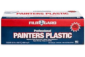 BERRY PLASTICS Film-Gard 626263 High Density Professional Painter's Plastic, 400' Length x 12' Width x 0.35 mil Thick, Clear