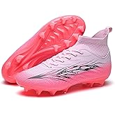 Up run Football Cleats for Men Women High Top Soccer Shoes FG Long Spikes Football Shoes Adult Lightweight Outdoor Professional Athletic Training