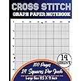 Cross Stitch Graph Paper Notebook 14 Count: Cross Stitching in 14 by 14 line Per Inch Grid Graph Paper ~ Create Simple or Complex Cross Stitch, ... DIN A4 (Several Counts Collection Available)