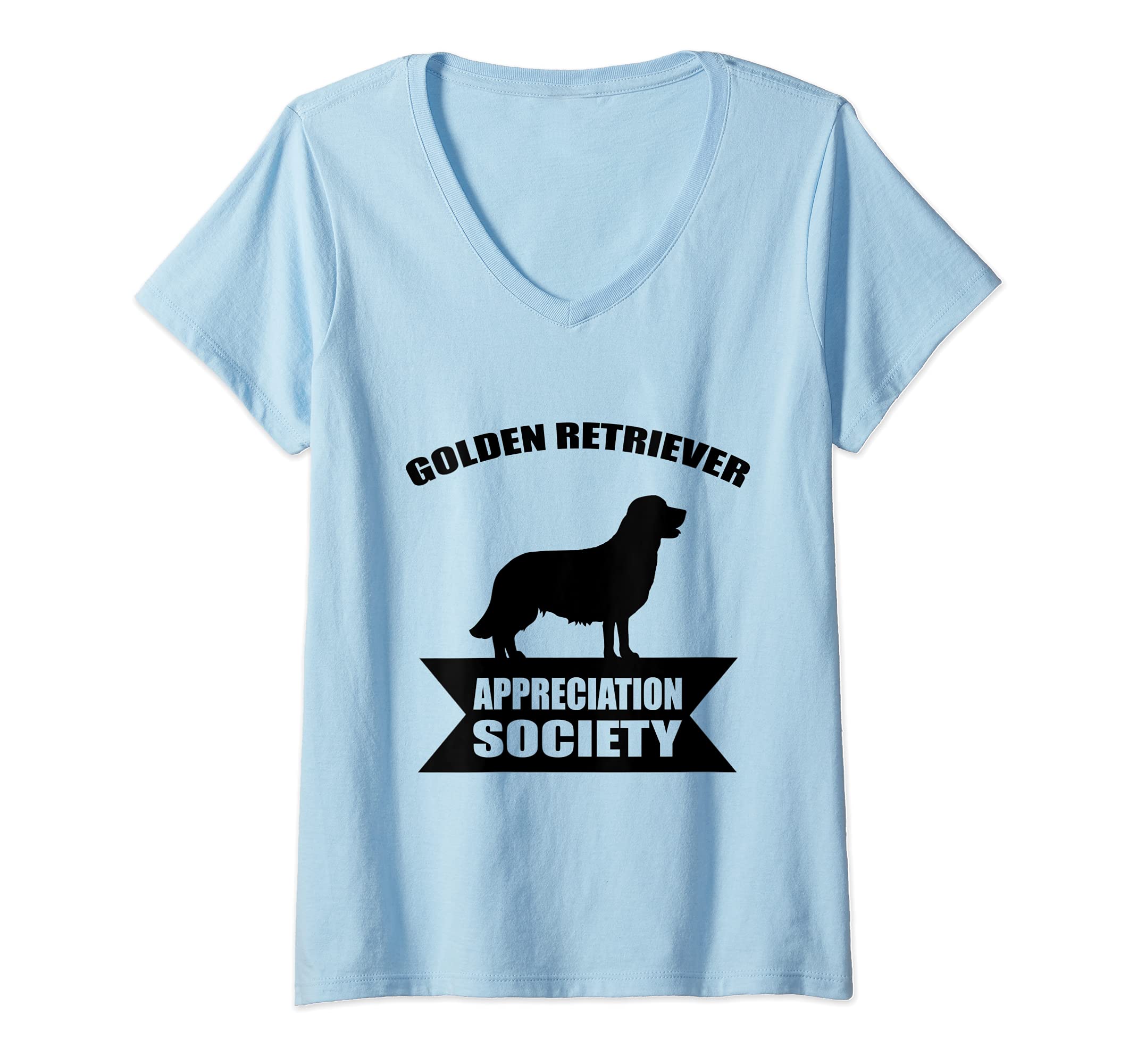 Womens Golden Retriever Dog V-Neck T-Shirt
