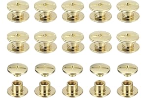 PATIKIL Chicago Screws, 60set M5 x 4mm Carbon Steel Phillips Head Screw Rivets Binding Screws Post Nail Rivet for Leather Belt Bag Backpack Craft Bookbinding, Gold Tone