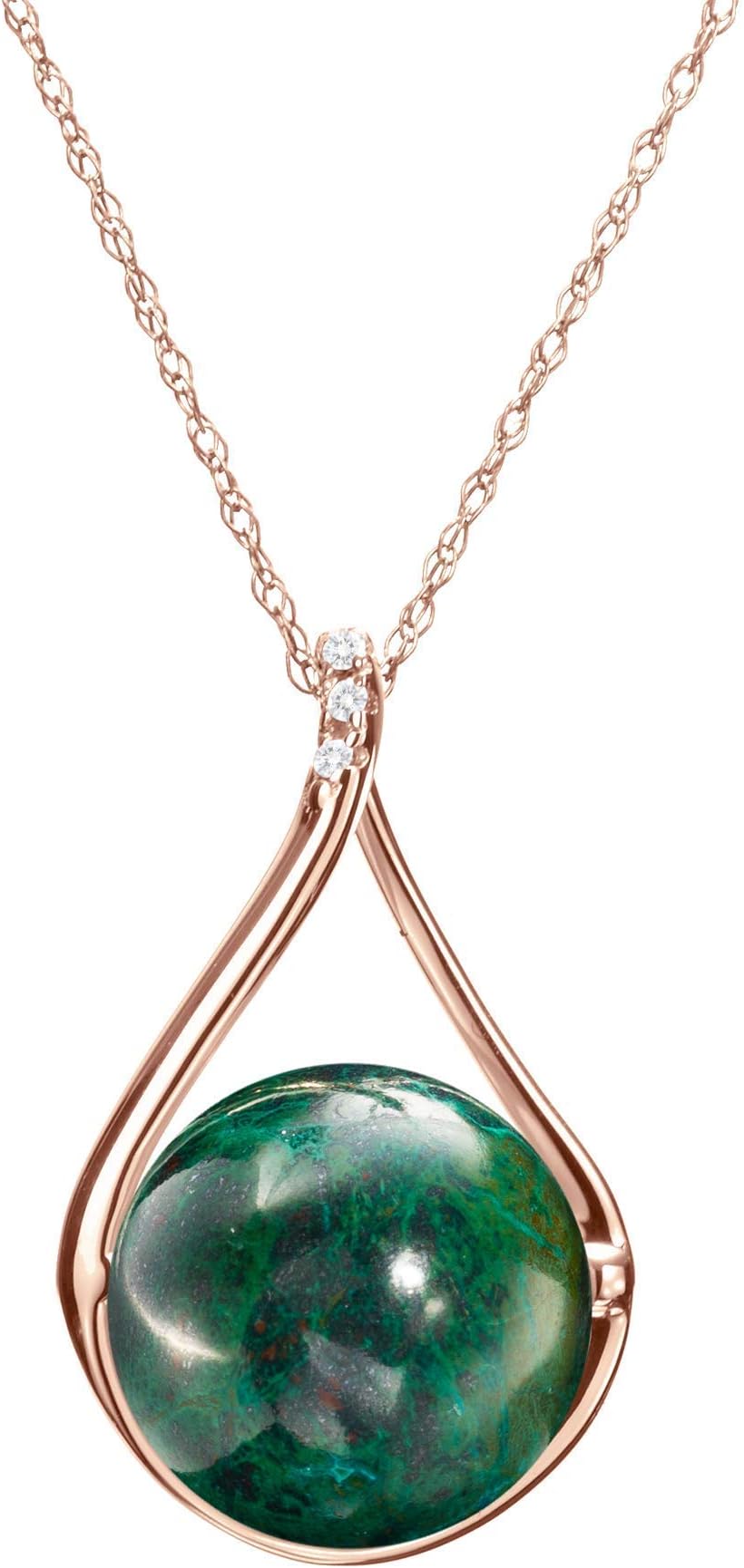 HandmadeMalachite necklace by Majade. Dark green stone pendant, malachite jewellery, chrysocolla necklace. Handmade solid 14k rose gold malachite diamond necklace. Simple minimalist protection stone necklace