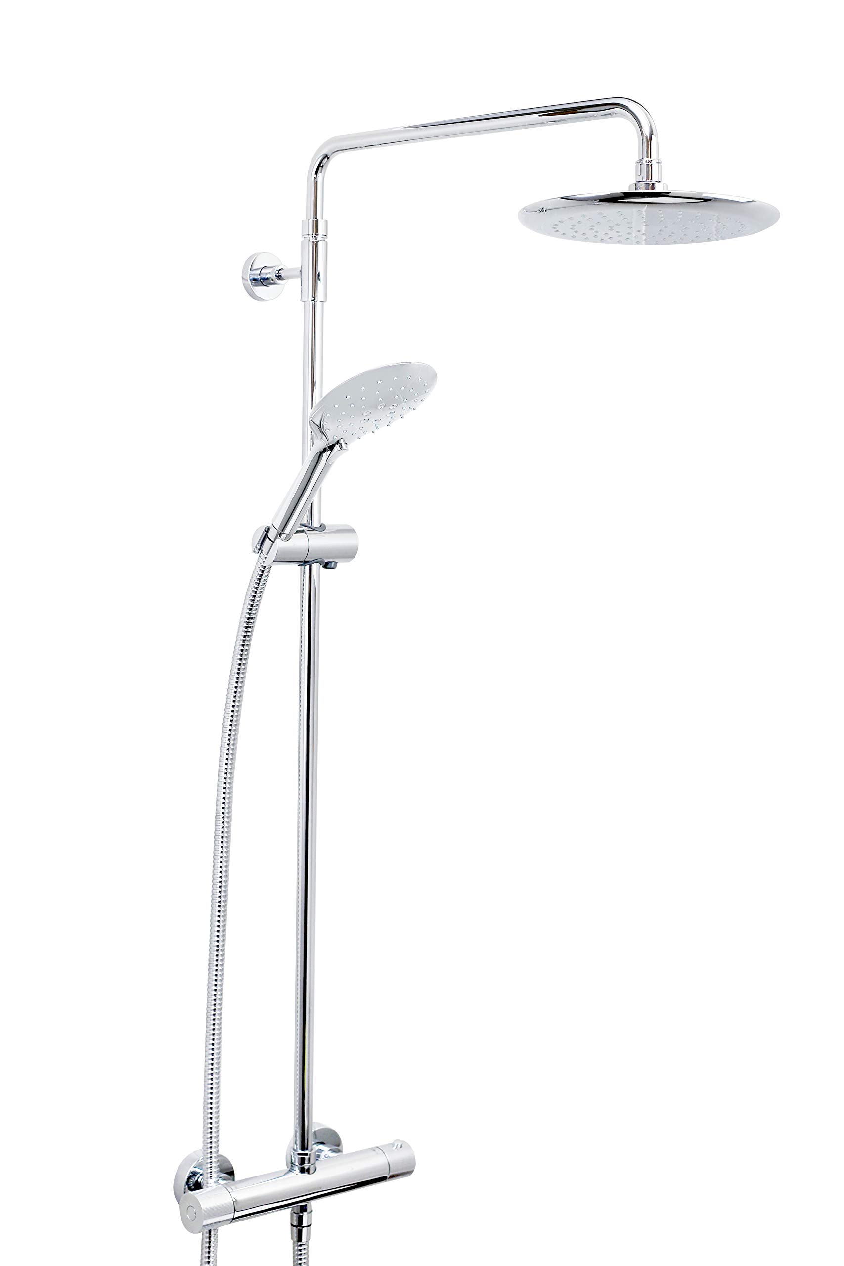 Bristan CR SHXDIVFF C Carre Exposed Fixed Head Bar Shower with Diverter and Kit, Chrome