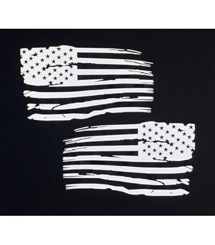 Distressed American Flag Decal - Patriotic Vinyl Sticker For Car, Truck, Window Or Wall, 7x4.2 Inches