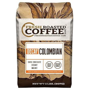 100% Colombian Decaf Coffee, Whole Bean Bag, Fresh Roasted Coffee LLC. (