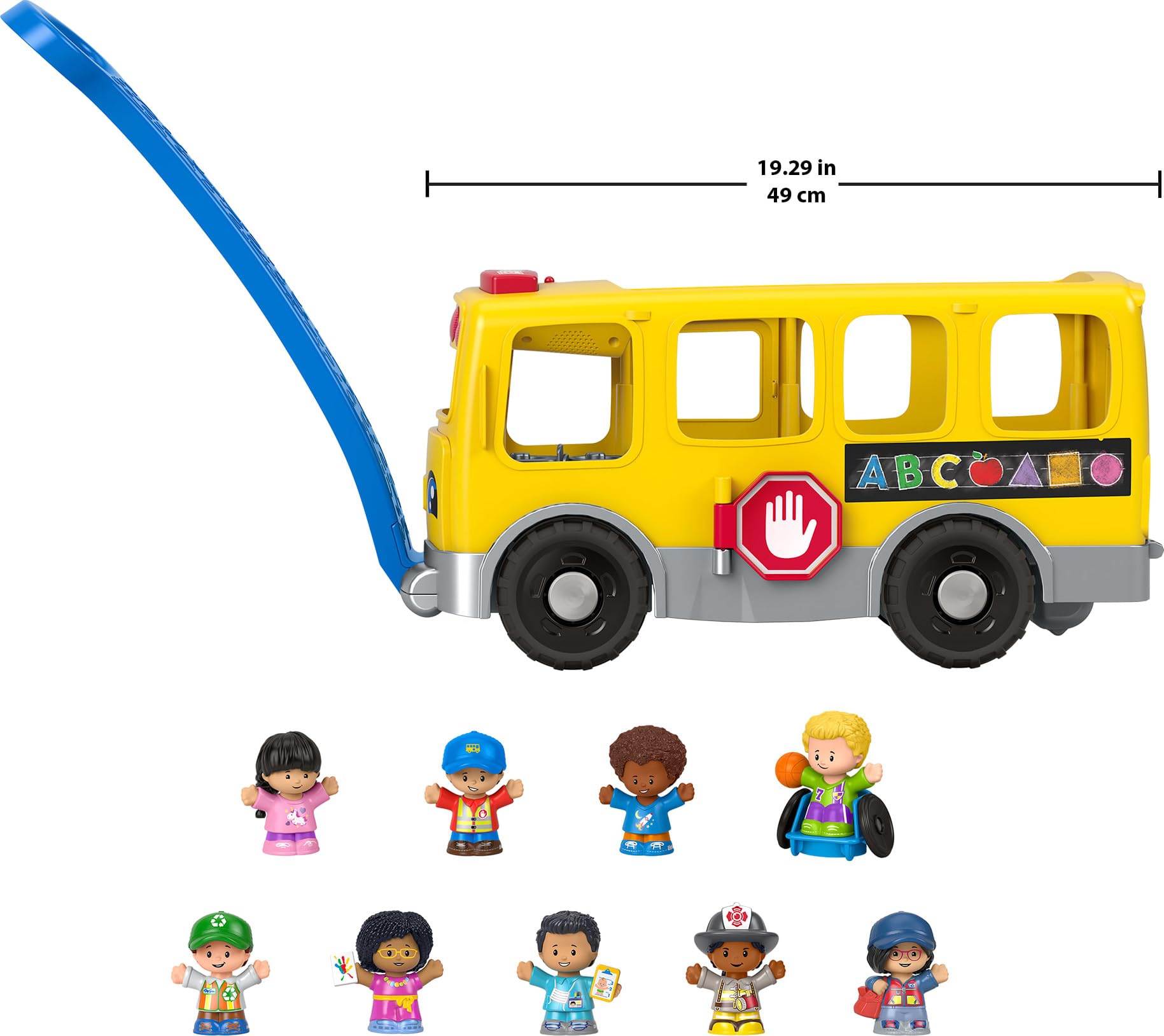 Fisher-Price Little People Toddler Toy Big Yellow School Bus & Community Heroes Set, Musical Pull-Along Vehicle & Figures for Kids Ages 1+ Years (Amazon Exclusive)